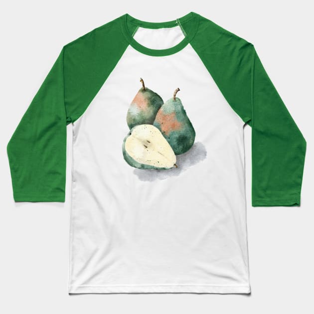 Watercolor pears Baseball T-Shirt by Ieva Li ART